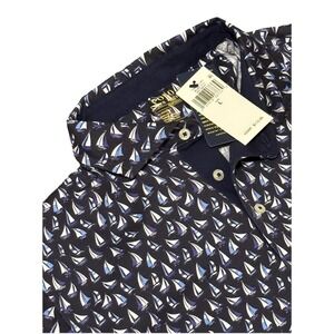 Polo Ralph Lauren Mens Performance Large‎ Blue Classic Fit Sailboat Shirt $115